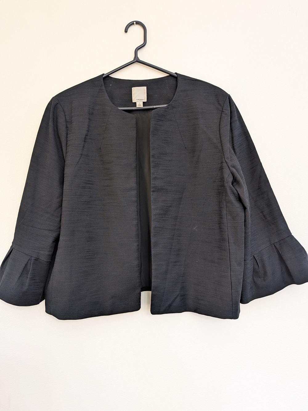 Halogen Black Open-Front Blazer with Bell Sleeves
